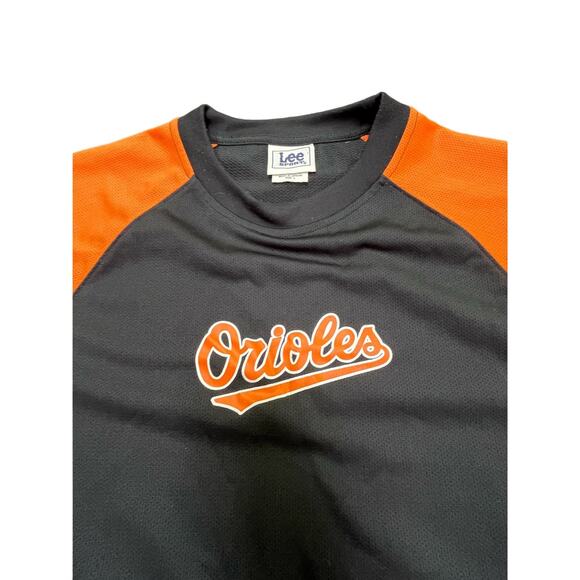 90s Lee Sprots Baltimore Orioles Sz Large Shirt Black & Orange MLB - Picture 3 of 4